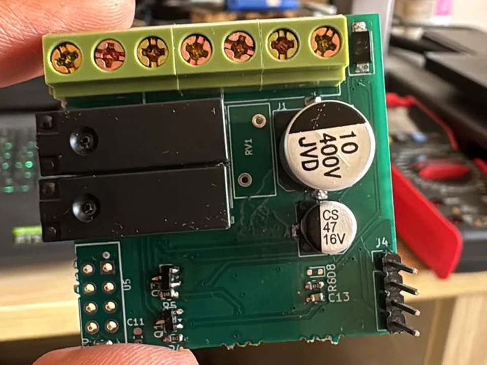 Top view of the custom InviSwitch prototype electronics